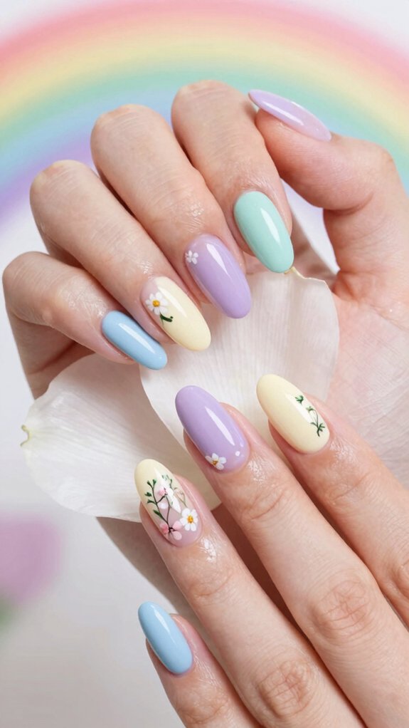 15 Pastel Nail Ideas With Floral Accents 14 pastel nails with flowers