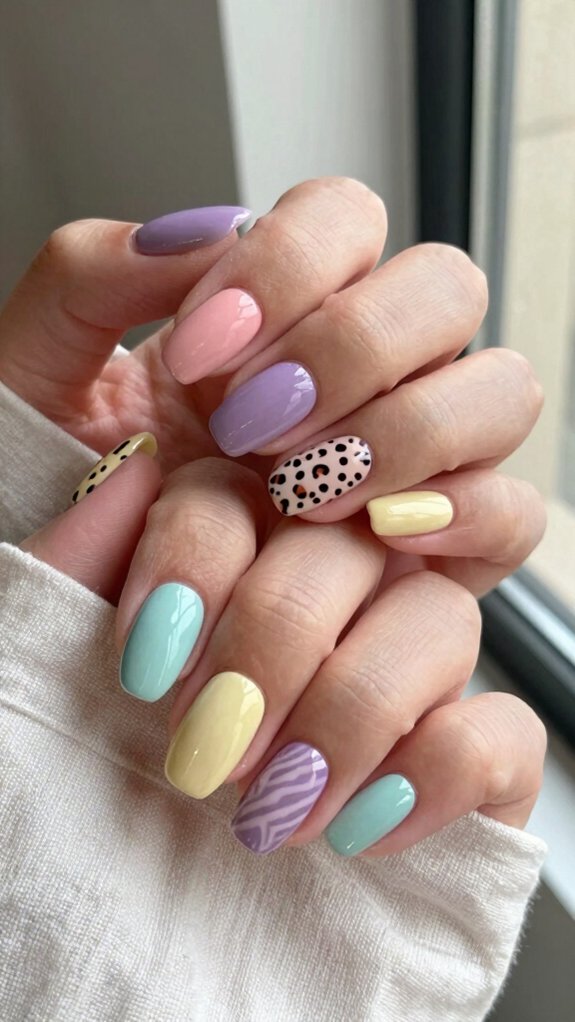 15 Gorgeous Pastel Nail Ideas to Try This Season 12 pastel subtle animal print