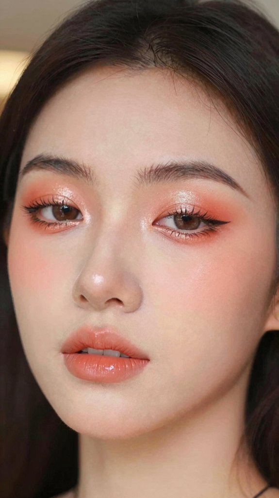 16 Creative Makeup Looks Inspired by Asian Beauty Trends 13 peachy sun kissed blurred gradient