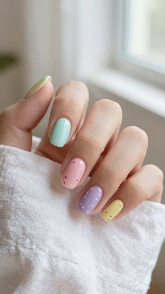 15 Gorgeous Pastel Nail Ideas to Try This Season 9 perfectly placed pastel polka dots