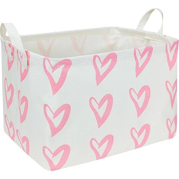 15 Best Valentine Basket Ideas to Wow Your Sweetheart 8 CLOCOR Pink Heart Rectangular Waterproof Storage Basket