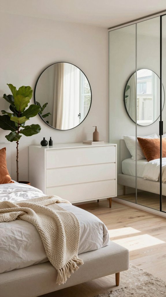 21 Cozy Bedroom Ideas for Small Rooms That Feel Warm and Spacious 9 place tall mirrors opposite windows