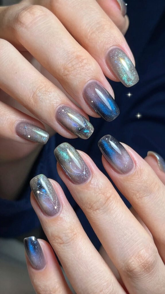 reflective iridescent galaxy chrome