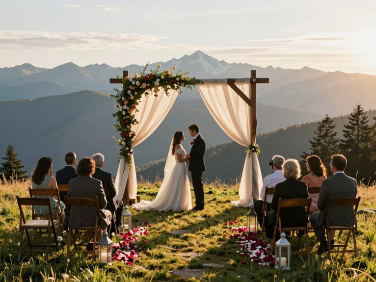 ridge top golden hour vows
