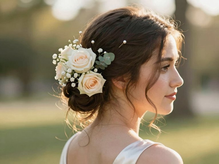 15 Stunning Prom Hairstyles That Look Elegant and Trendy 14 romantic floral hair accents