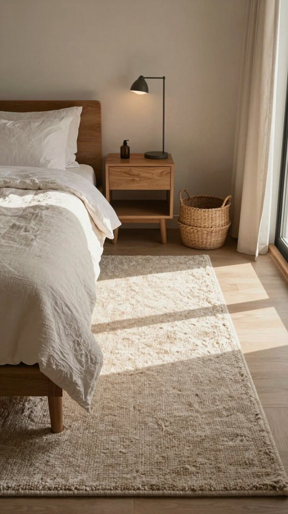 21 Cozy Bedroom Ideas for Small Rooms That Feel Warm and Spacious 10 rug anchors bed with warmth