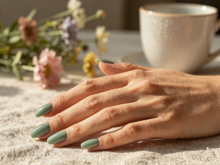 14 Fresh Spring Nail Ideas to Try This Season 11 sage matte earthy spring elegance