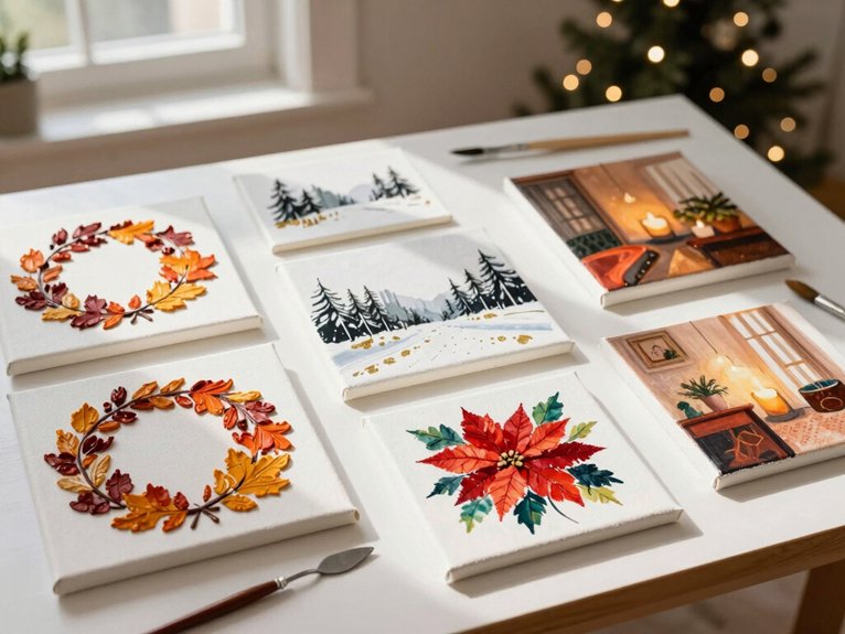 24 Canvas Painting Ideas to Sell That Are Trending and Profitable 19 seasonal holiday canvas art