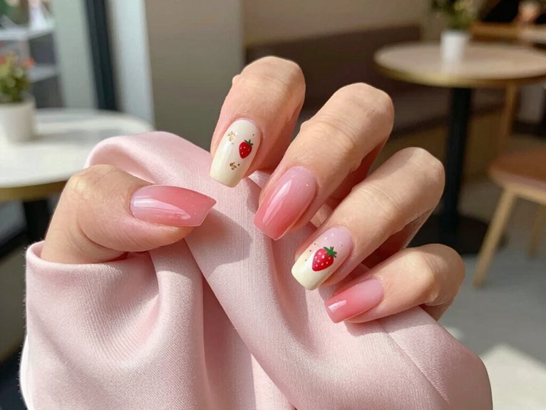 14 Fresh Spring Nail Ideas to Try This Season 13 sheer blush strawberry nails