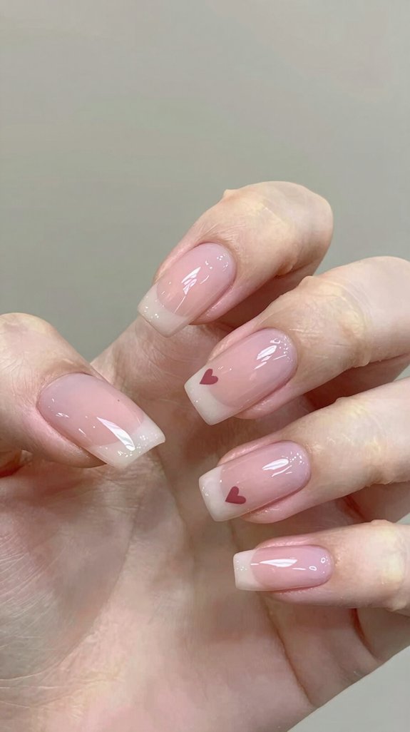 12 Short Light Pink Clear Nail Ideas That Look Clean and Glossy 10 sheer pink minimalist heartaccent