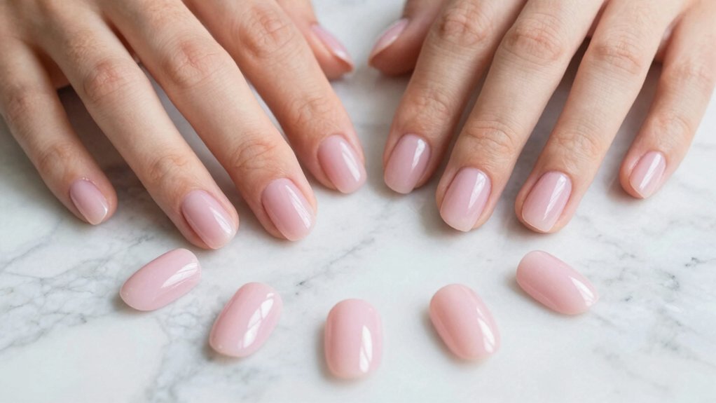 short light pink nails