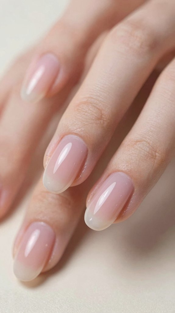 12 Short Light Pink Clear Nail Ideas That Look Clean and Glossy 7 short sheer light pink almonds
