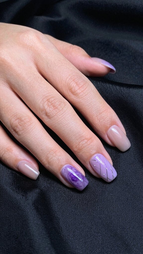 14 Amethyst Nail Design Ideas With Luxe Purple Vibes 14 single amethyst accent nail