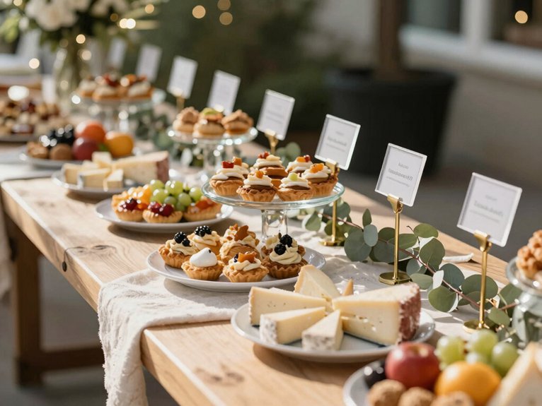 sleek clear acrylic buffet labels