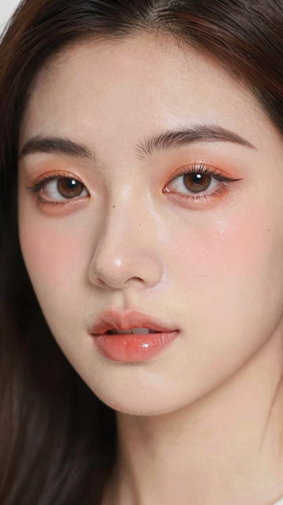 16 Creative Makeup Looks Inspired by Asian Beauty Trends 3 soft feathery k pop brows