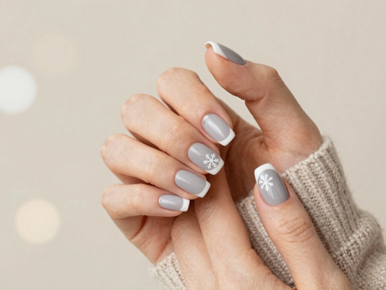 20 Classy Winter Nail Art Designs for an Elegant Seasonal Look 5 soft gray winter elegance