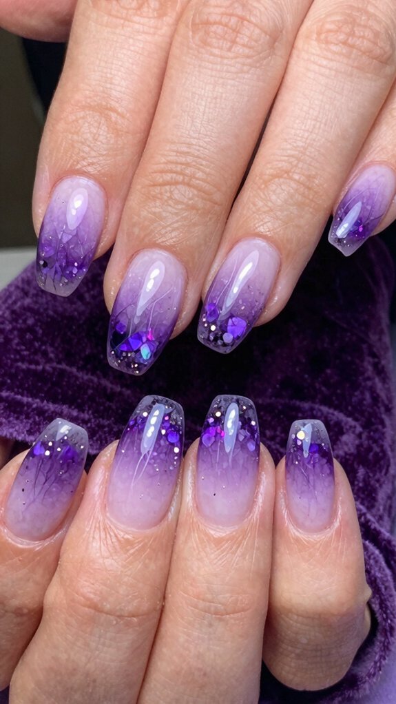 14 Amethyst Nail Design Ideas With Luxe Purple Vibes 6 soft lilac tips nude