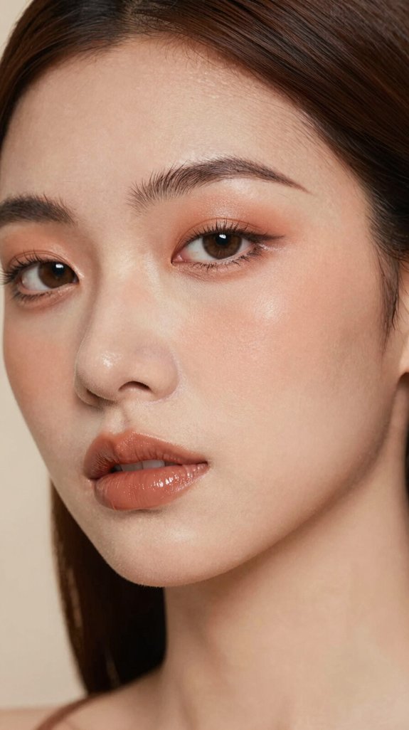 16 Creative Makeup Looks Inspired by Asian Beauty Trends 8 soft minimal brown glam