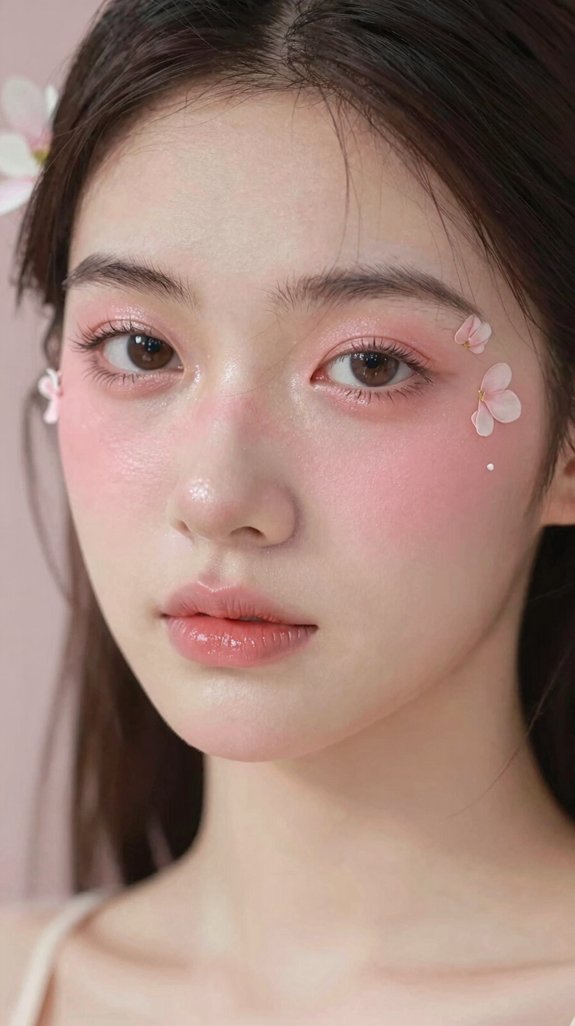 16 Creative Makeup Looks Inspired by Asian Beauty Trends 2 soft under eye flushed glow