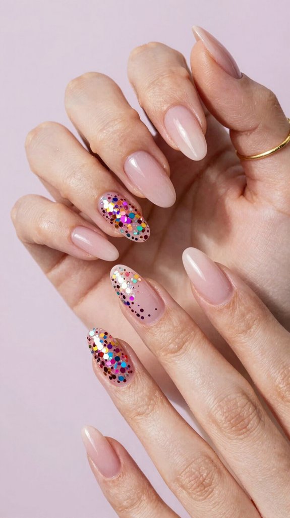 14 Birthday Nail Ideas That Are Fun, Glam, and Party-Ready 4 sparkling multicolored confetti nails