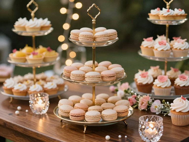 stacked elegant tiered desserts