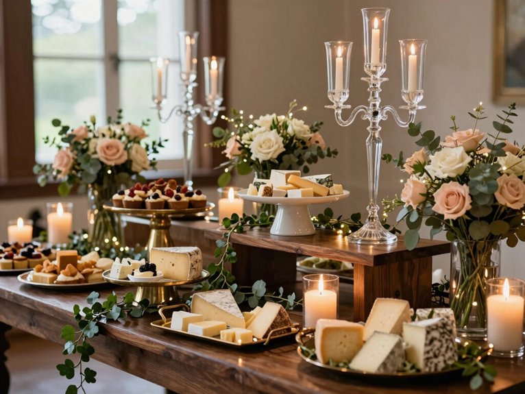 stacked tiered buffet display