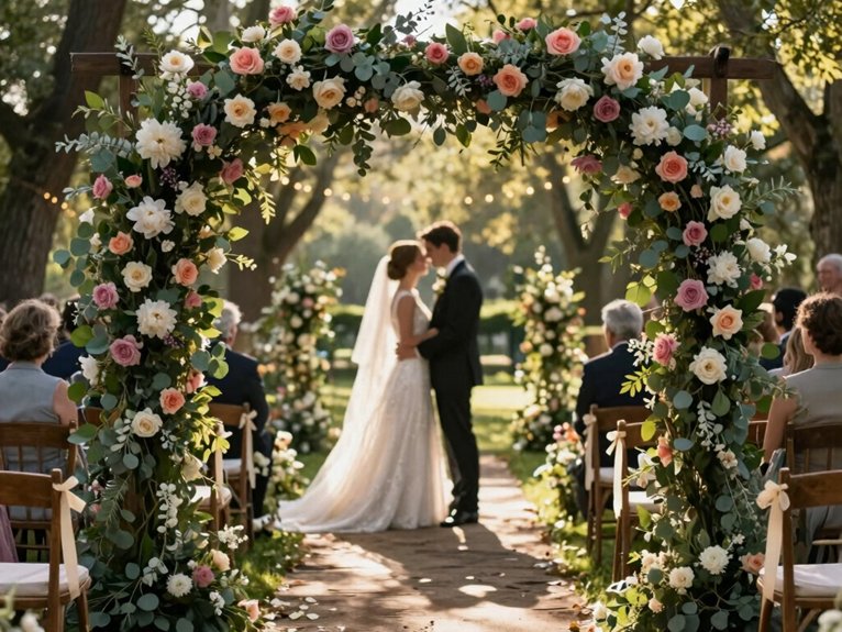sturdy seasonal floral arch