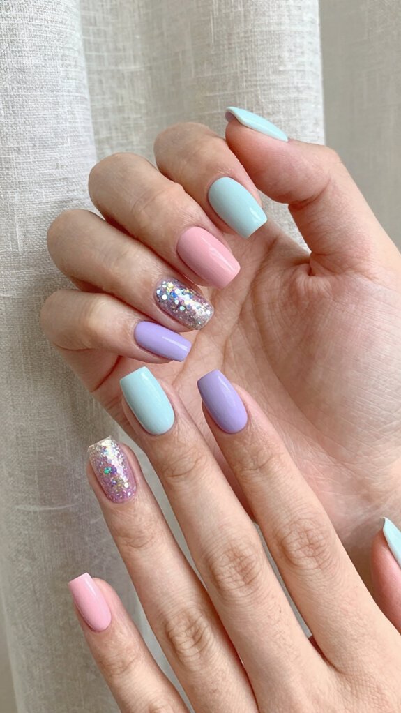15 Gorgeous Pastel Nail Ideas to Try This Season 7 subtle glittered pastel accents