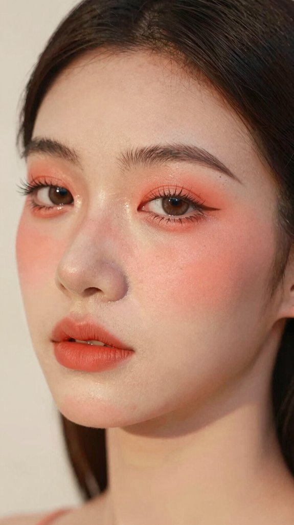 16 Creative Makeup Looks Inspired by Asian Beauty Trends 11 sun kissed soft coral glow