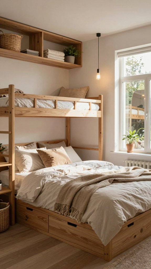 21 Cozy Bedroom Ideas for Small Rooms That Feel Warm and Spacious 8 tall bookcase for vertical storage