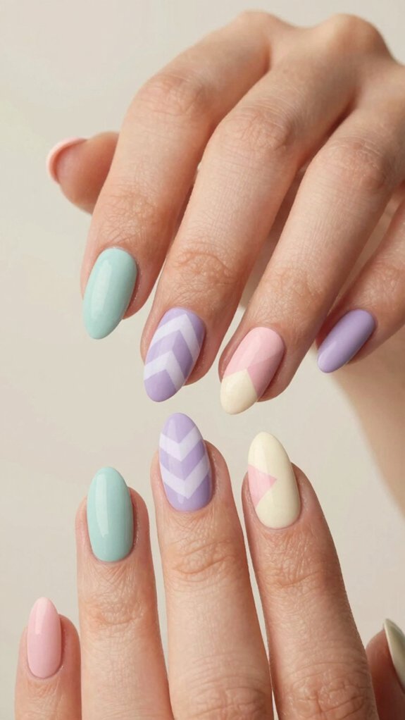 15 Gorgeous Pastel Nail Ideas to Try This Season 5 tape and stencil pastel precision