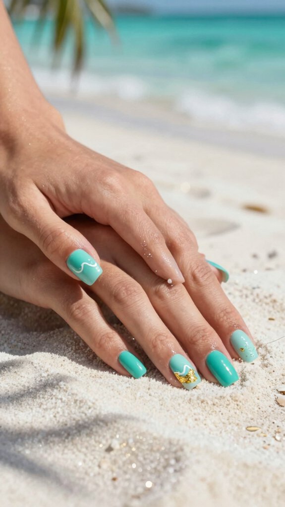 13 Hawaii Inspired Nail Ideas for a Tropical Vibe 6 tropical turquoise ocean inspired manicure