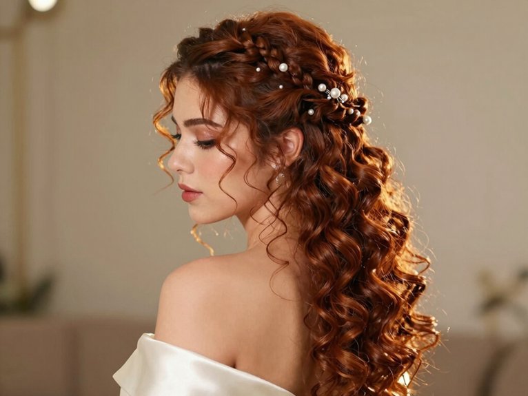 15 Stunning Prom Hairstyles That Look Elegant and Trendy 3 twisted half up romantic curls