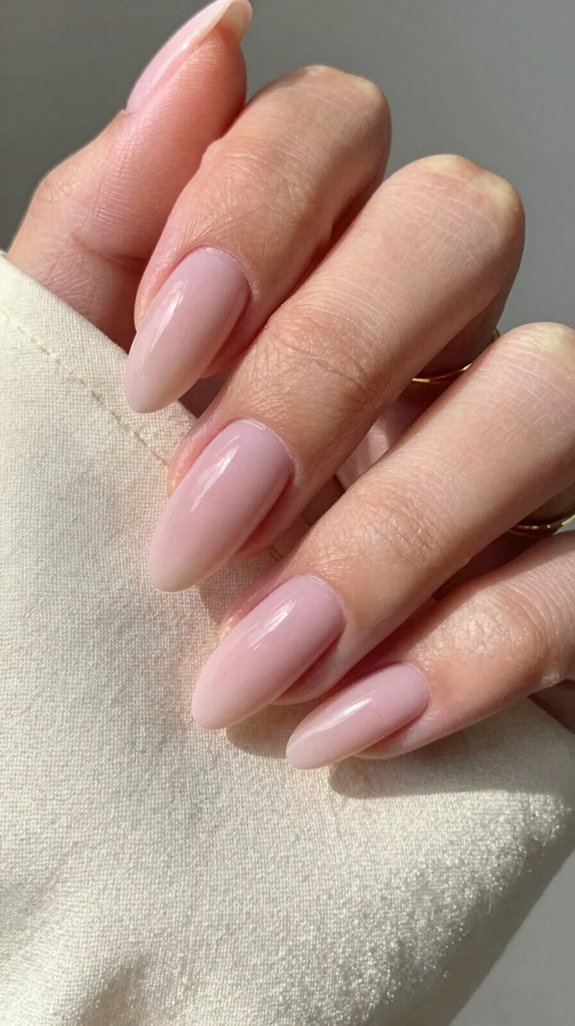 12 Almond Nude Pink Nail Ideas That Look Soft and Elegant 3 velvety matte dusty rose nails