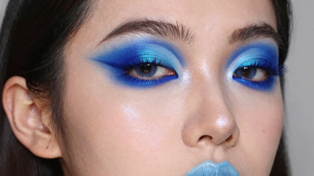 vibrant bold blue eye makeup