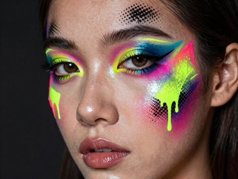 21 Creative Makeup Looks With Face Paint That Are Bold and Artistic 8 vibrant graffiti pop art makeup