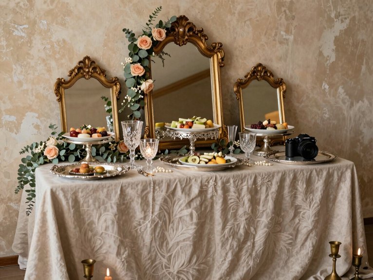 vintage beveled mirror menu