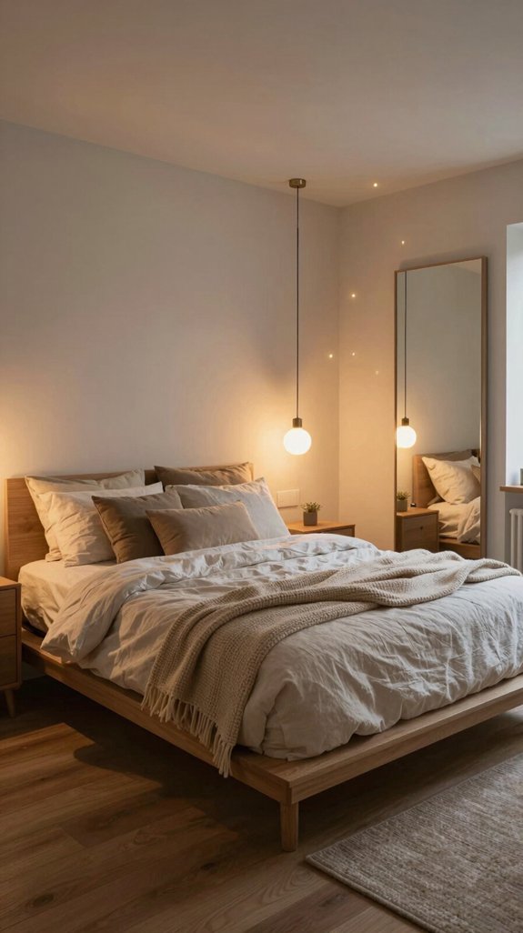 21 Cozy Bedroom Ideas for Small Rooms That Feel Warm and Spacious 2 wall sconces warm dimmable lighting