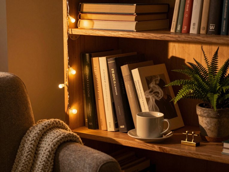 warm white led bookshelf lighting