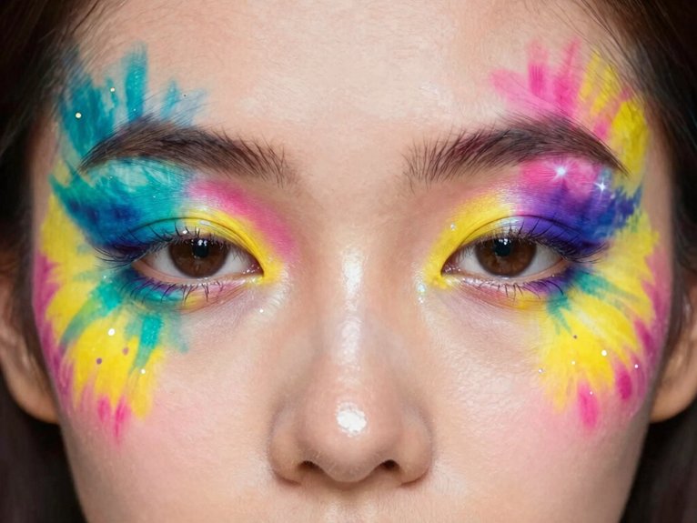 19 Creative Colorful Eye Makeup Looks That Stand Out 15 wearable watercolor tie dye eyeshadow