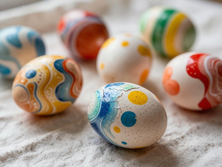 Egg Painting Ideas That Are Creative and Fun 6 abstract egg with vibrant drips