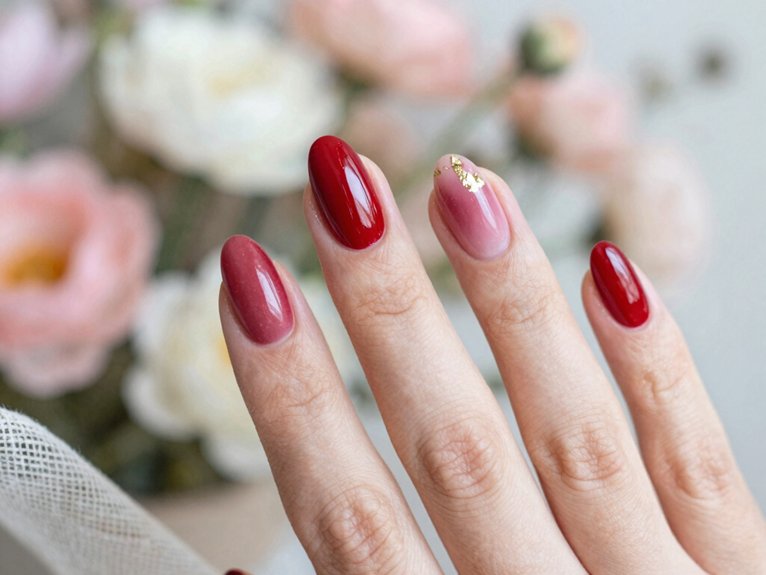 Fresh Ways to Style Red Nails for Spring 24 almond red glossy spring nails