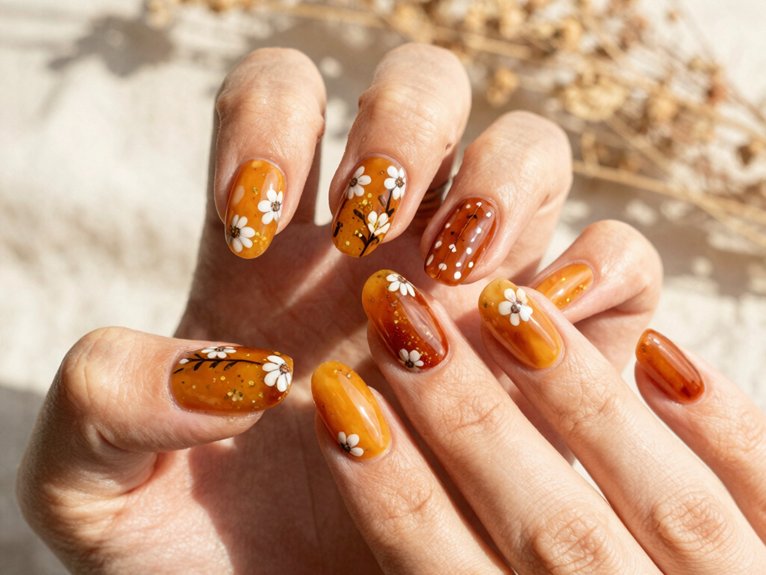Country Concert Nails That Feel Bold and Fun 13 amber floral western country nails
