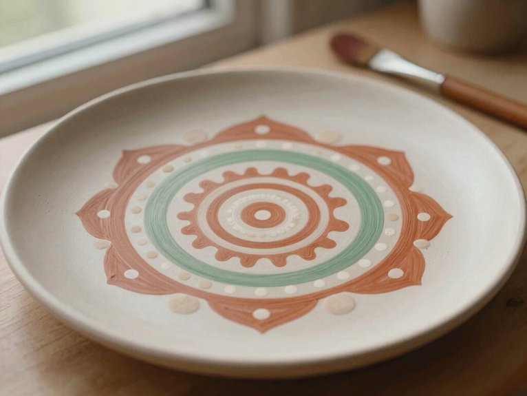 Ceramic Painting Ideas That Are Easy and Aesthetic 8 balanced mandala pattern painting