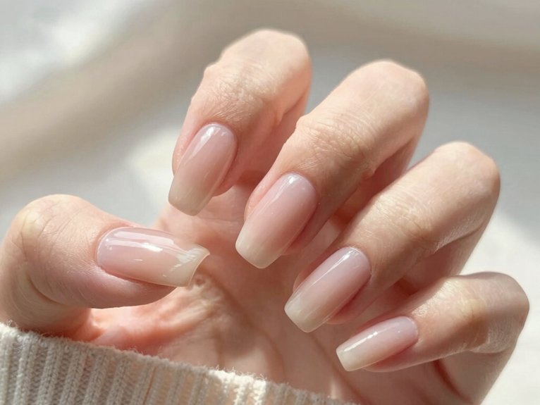 Neutral Spring Nails That Always Look Effortless 4 barely there sheer nude glow