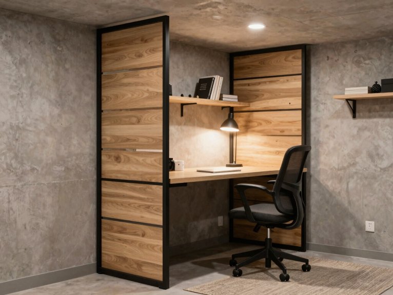 Basement Room Divider Ideas 23 basement corner office setup