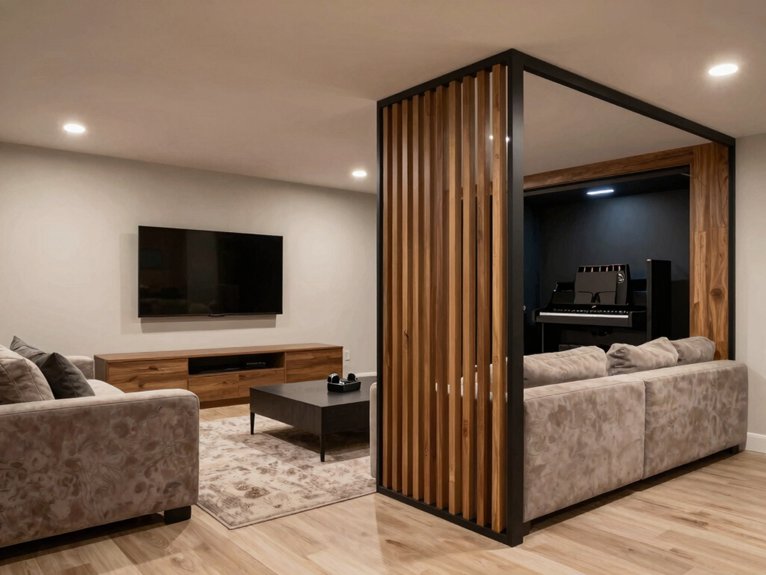 Basement Room Divider Ideas 25 basement cozy tv lounge