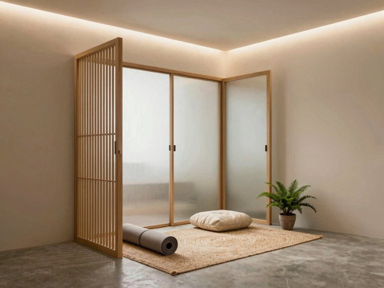 Basement Room Divider Ideas 26 basement cozy yoga retreat