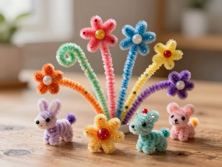 Pipe Cleaner Crafts That Are Fun and Surprisingly Creative 9 beaded pipe cleaner color fun