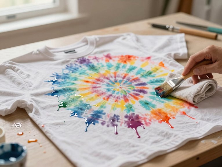 T Shirt Painting Ideas That Turn Basics Into Art 20 blot while paint is wet